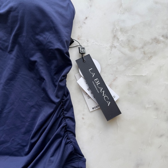 La Blanca Island Goddess One-Shoulder Tankini Top – Size 8 – Indigo – NWT - Picture 5 of 8